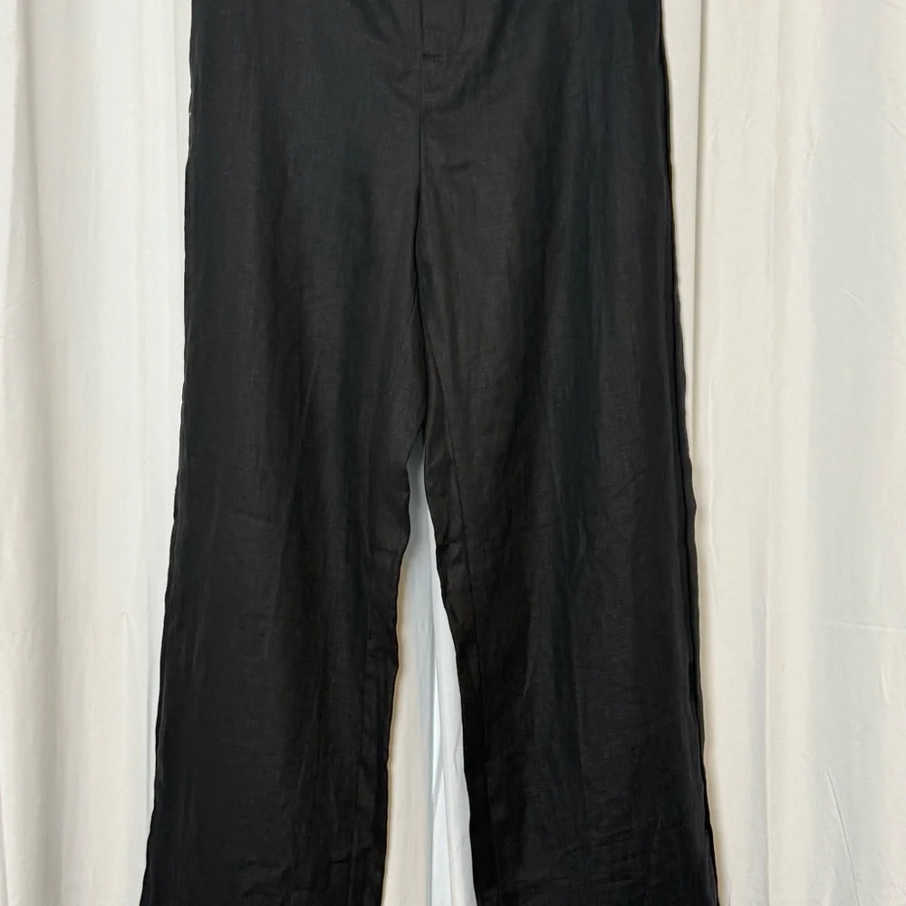 Faithfull The Brand Vincente Linen Wide Leg Pants Black NWT Medium - Picture 8 of 13